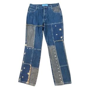 Woman’s Jr-s.com patchwork Star flag jeans size 11/12